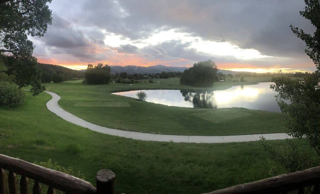 Beautiful evening views from our Yellowstone National Park vacation rental in Idaho.